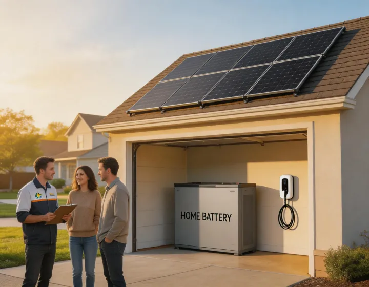 Residential rooftop solar and battery installation
