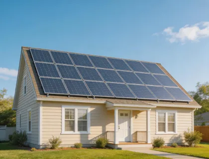 Solar panels on family home